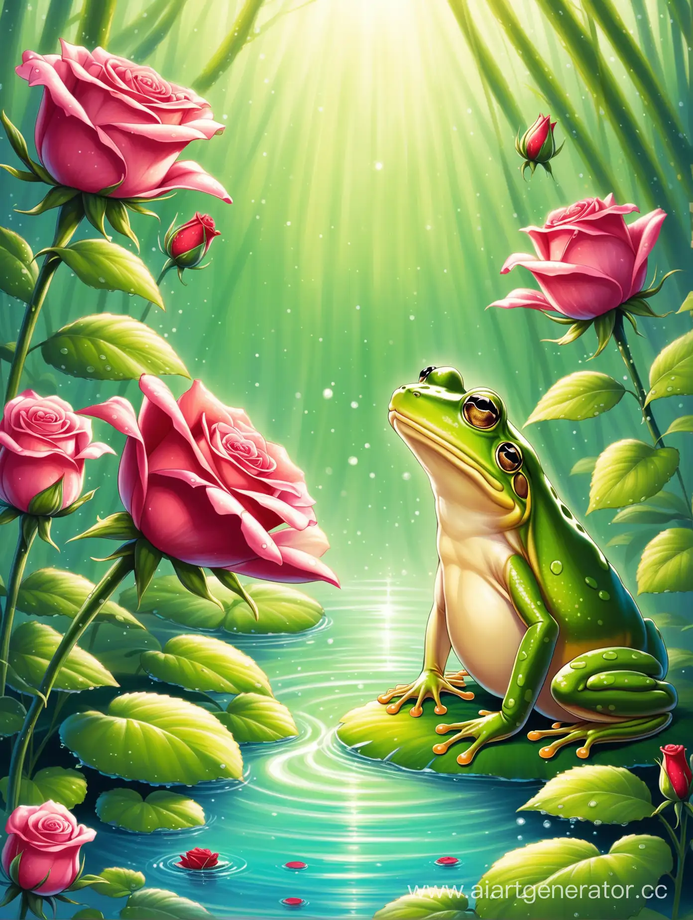 Magical-Frog-and-Rose-Storybook-Illustration