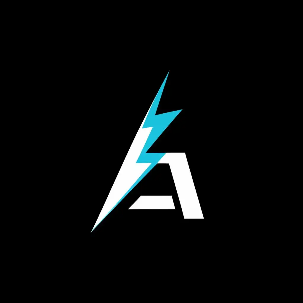 a logo design,with the text "A", main symbol:lighting bolt,Minimalistic,clear background
