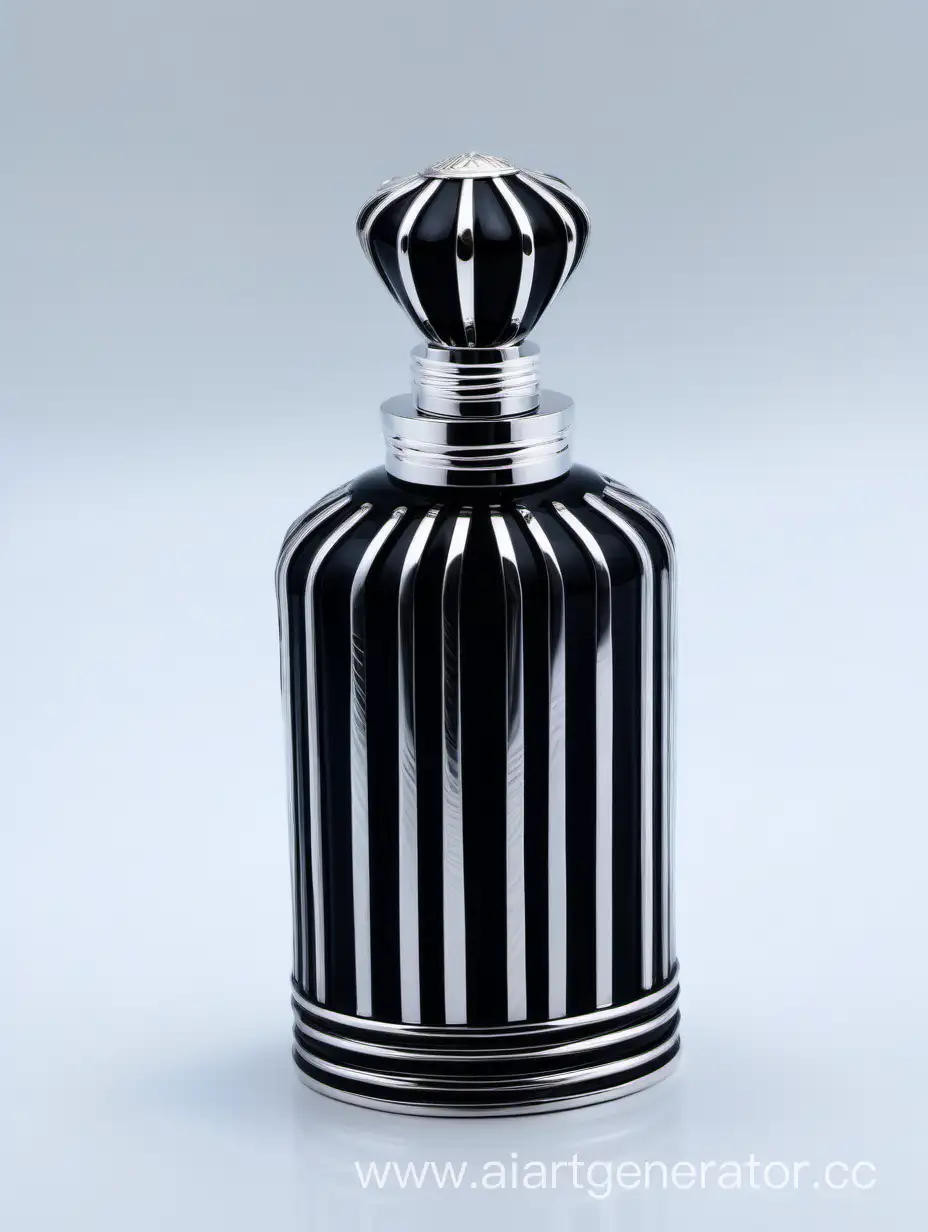 Luxurious-Black-and-Turquoise-Zamac-Perfume-Bottle-with-Silver-Accents