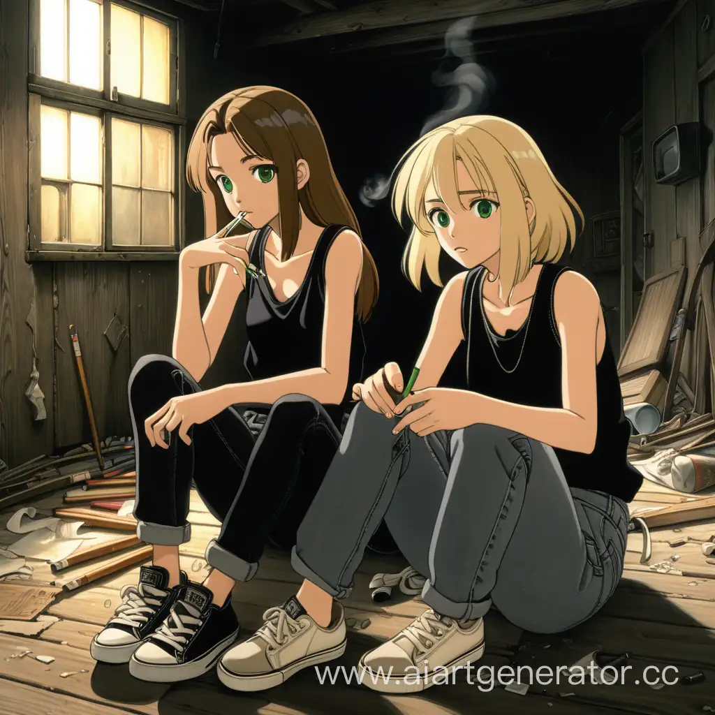 Urban-Summer-Twilight-AnimeInspired-Girls-in-Abandoned-House
