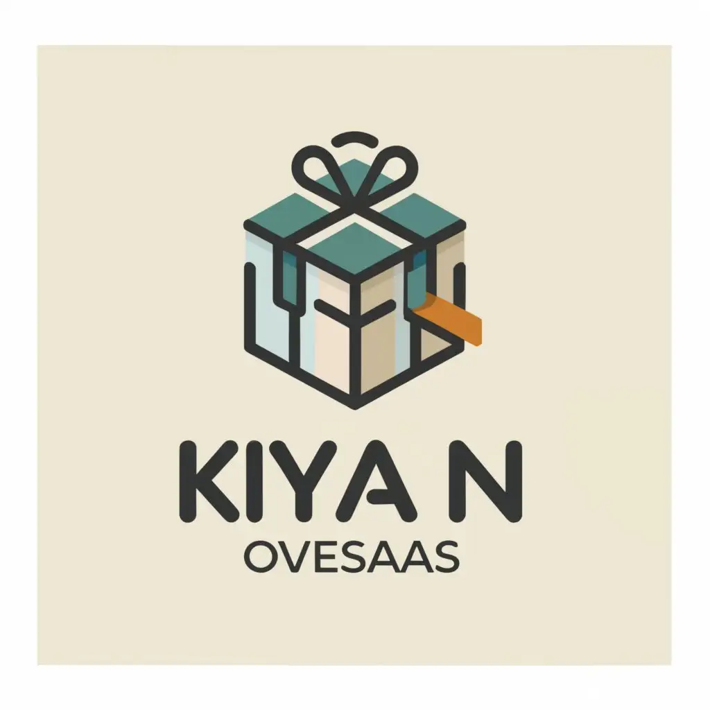 a logo design,with the text "Kiyan Overseas", main symbol:Gift,Moderate,clear background
