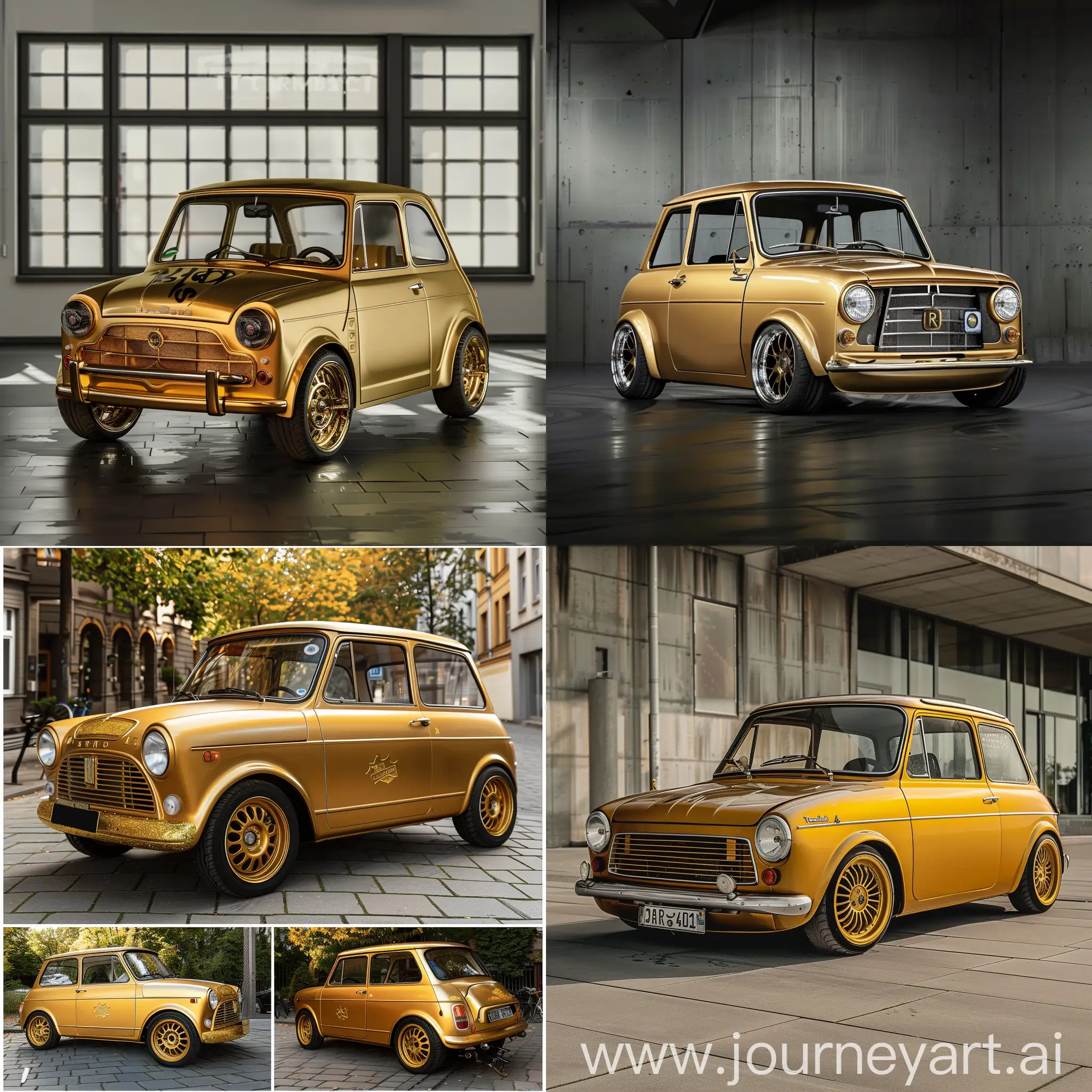 Golden-Trabant-Car-with-19Inch-Wheels