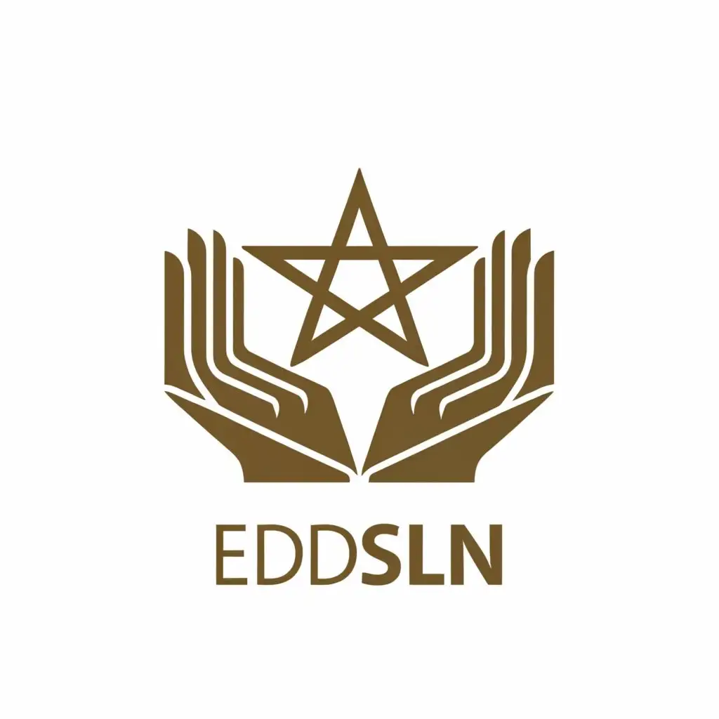 a logo design,with the text "EDSELN", main symbol:HEBREW STAR AND PEACEFUL HANDS,Moderate,be used in Nonprofit industry,clear background