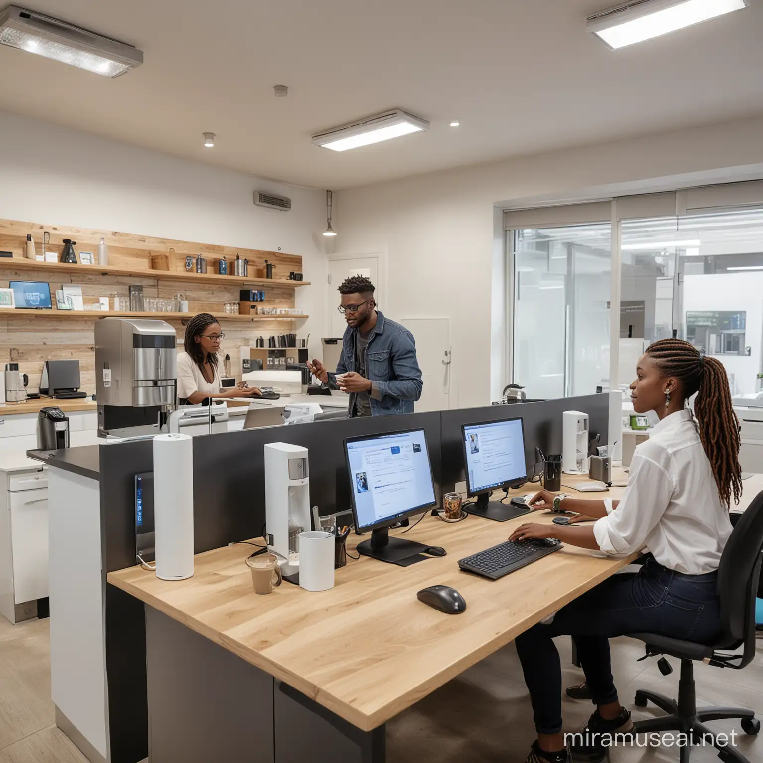 Diverse African American Professionals in a Modern CoWorking Space
