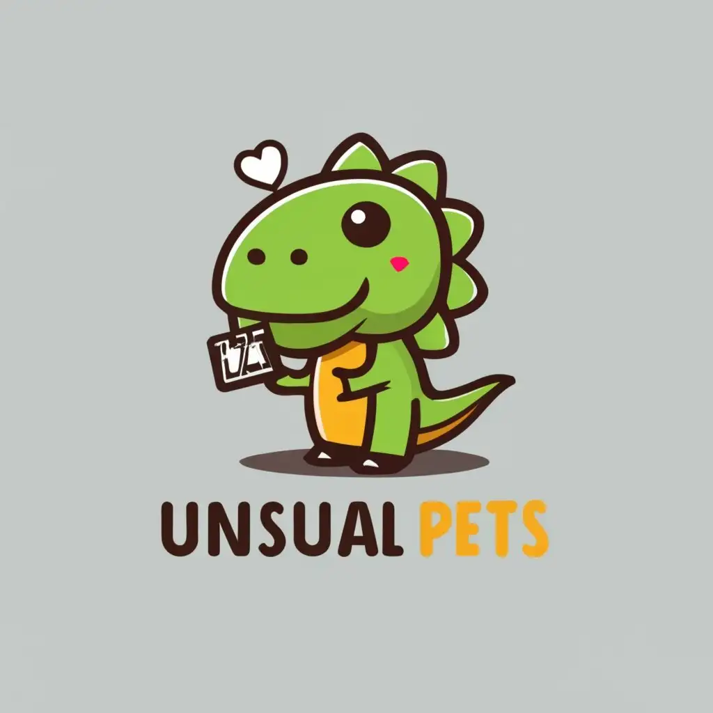 logo, Dinosaur, with the text "Unusual Pets", typography, be used in Animals Pets industry