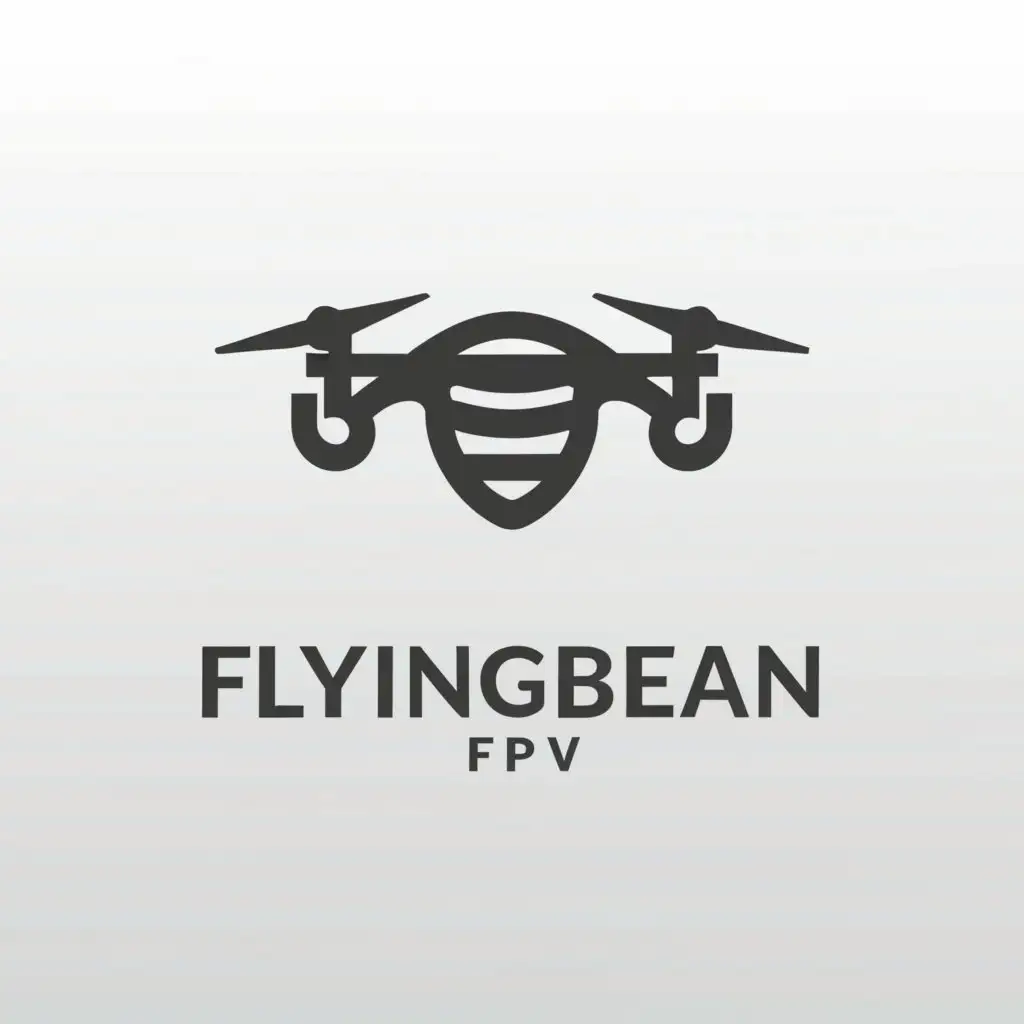 a logo design,with the text "FlyingBeanFPV", main symbol:Drone,Minimalistic,clear background