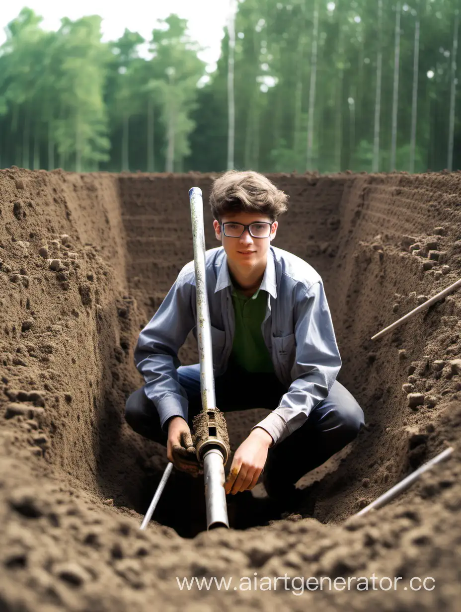 Forest-Soil-Scientist-in-Soil-Pit-with-Augers