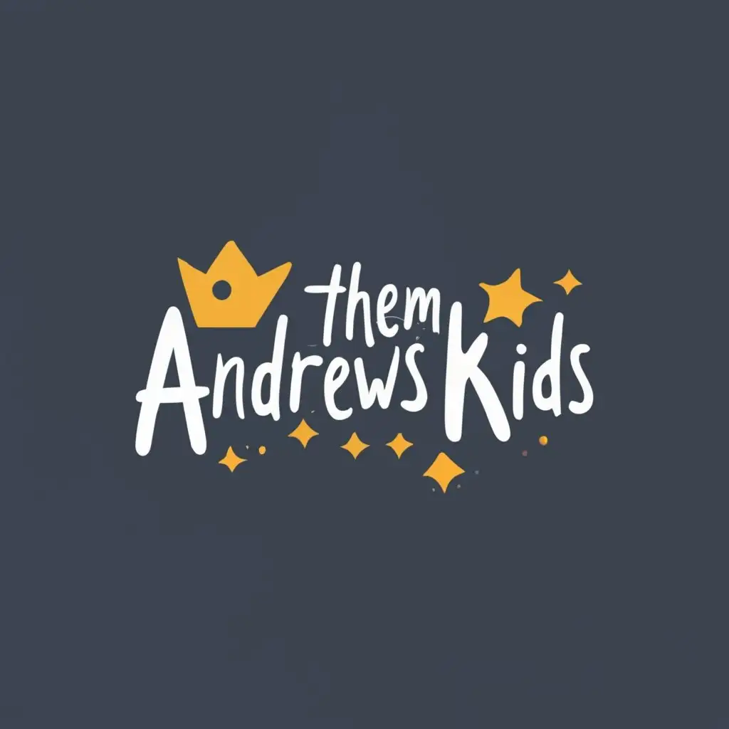 logo, Black brother and sister, with the text "Them Andrews Kids", typography, be used in Entertainment industry