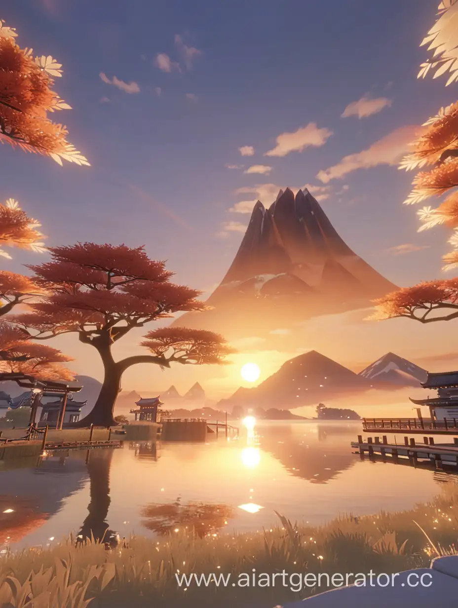 Breathtaking-Sunset-Scenery-in-Genshin-Impact-Game