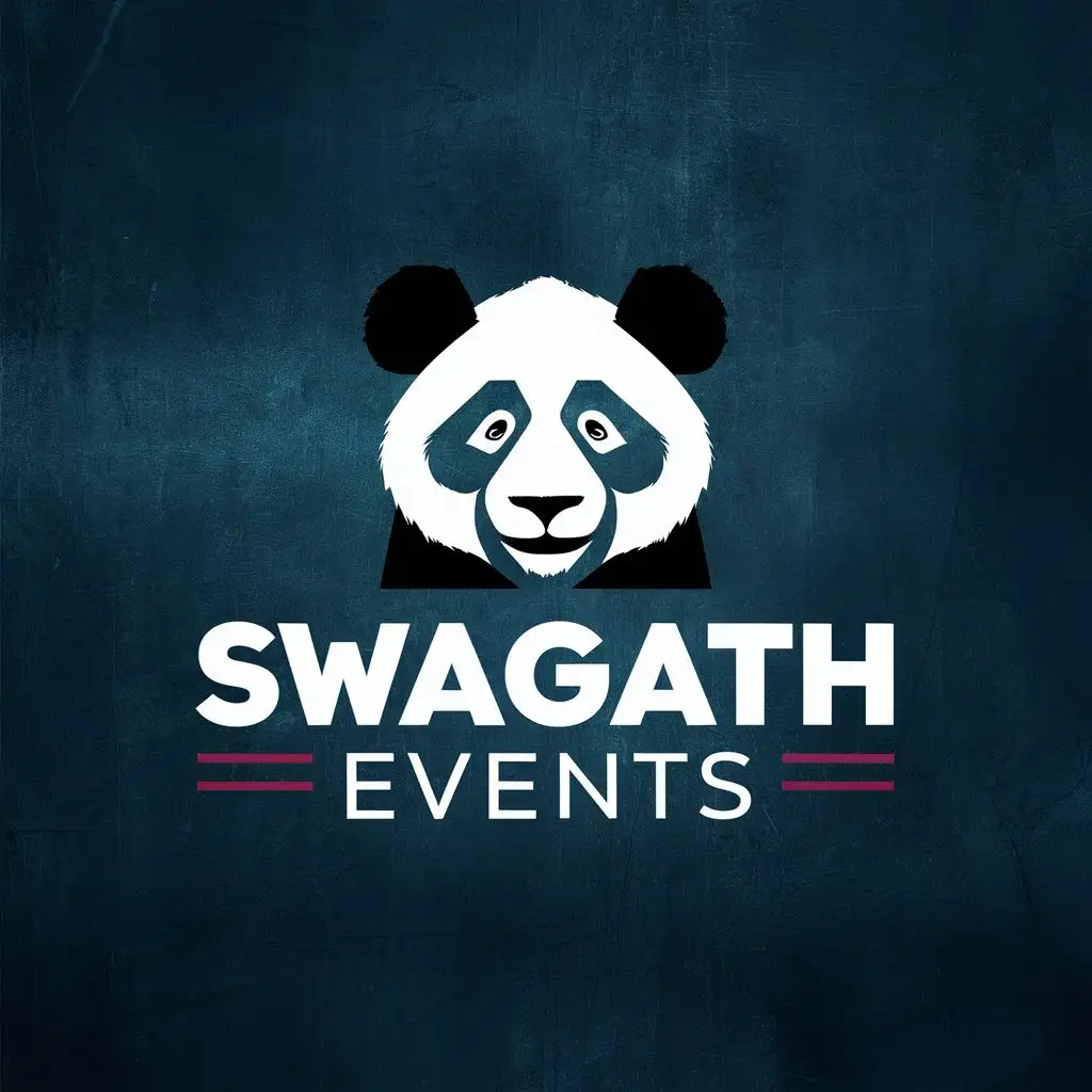 logo, Panda, with the text "SWAGATH EVENTS", typography, be used in Events industry