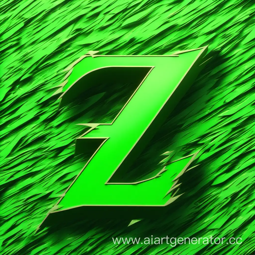 буква Z на аниме фоне зеленого цвета