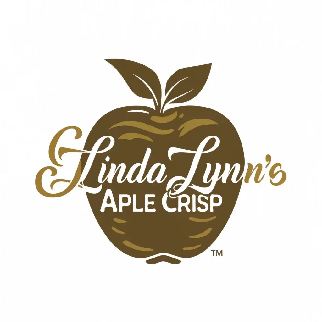 LOGO-Design-for-Linda-Lynns-Apple-Crisp-Elegant-Gold-Apple-Emblem-for-Restaurant-Branding