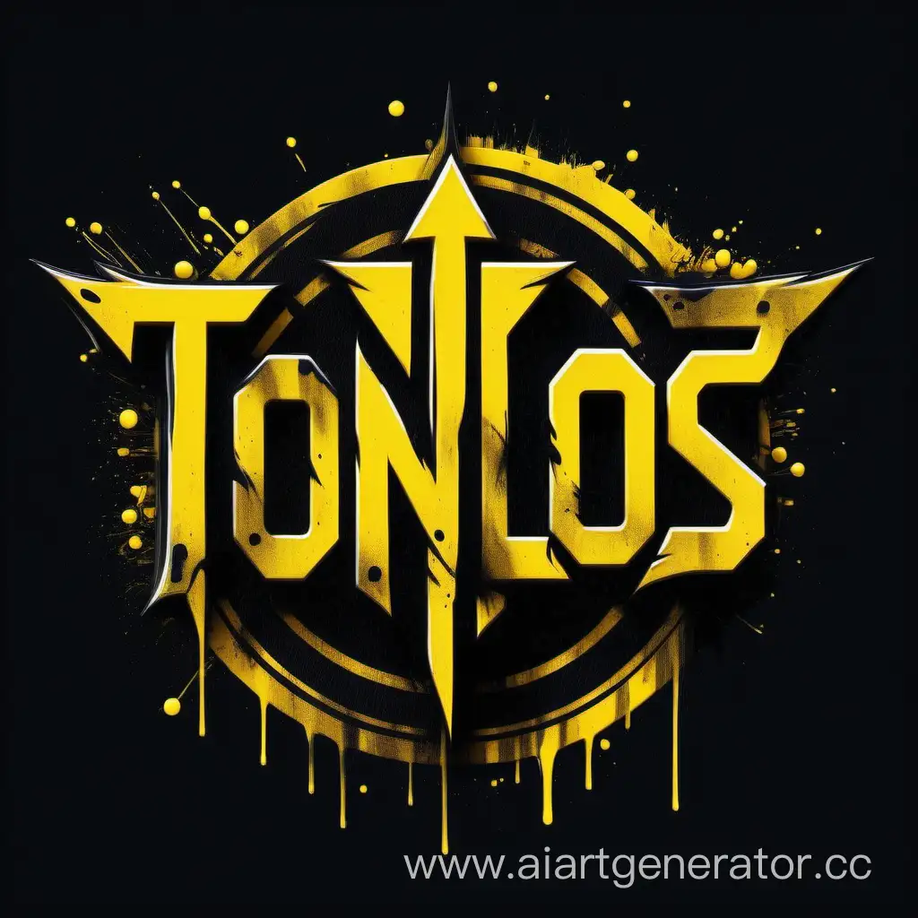 Сгенерировать логотип TONLOS в черно желтых  красках