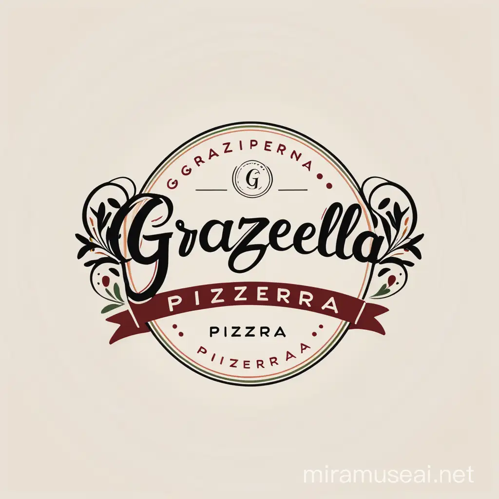 Graziella Pizzeria Logo in Antique Italian Style