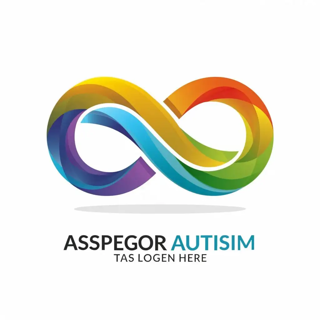 LOGO-Design-for-Asperger-Autism-Infinity-Symbol-in-Rainbow-Colors-with-Typography-for-Nonprofit-Industry