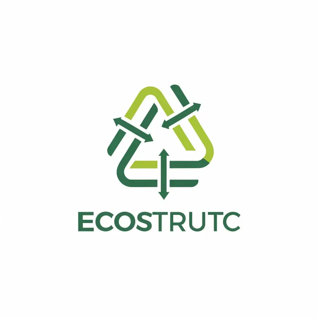 a logo design,with the text "EcoStruct", main symbol:The combination of the letters e and s forms recycle and is easy to remember,Minimalistic,be used in Construction industry,clear background and remove center line in the triangles