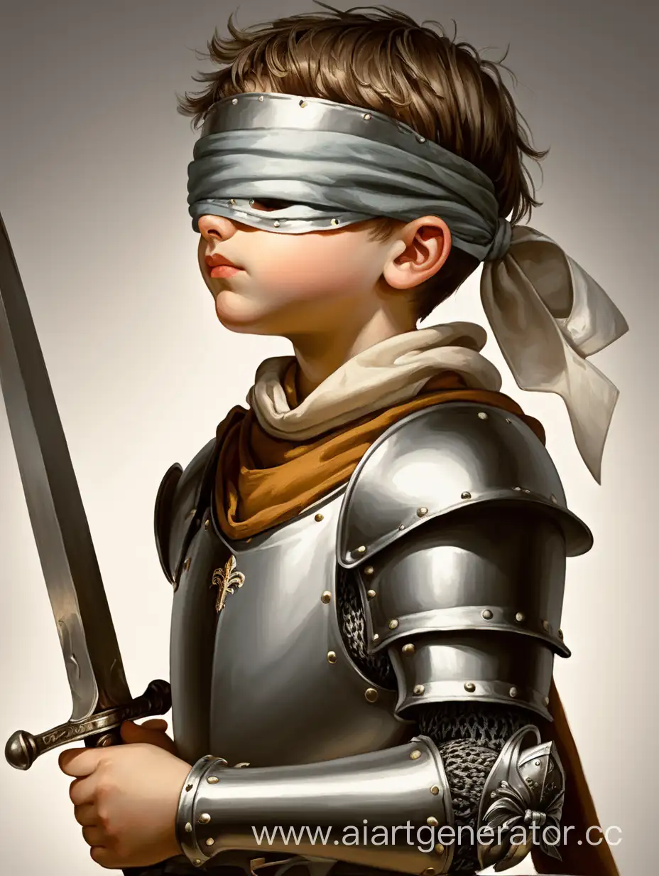 Young-Boy-Wearing-Blindfold-and-Bow-Embodied-as-a-Knight