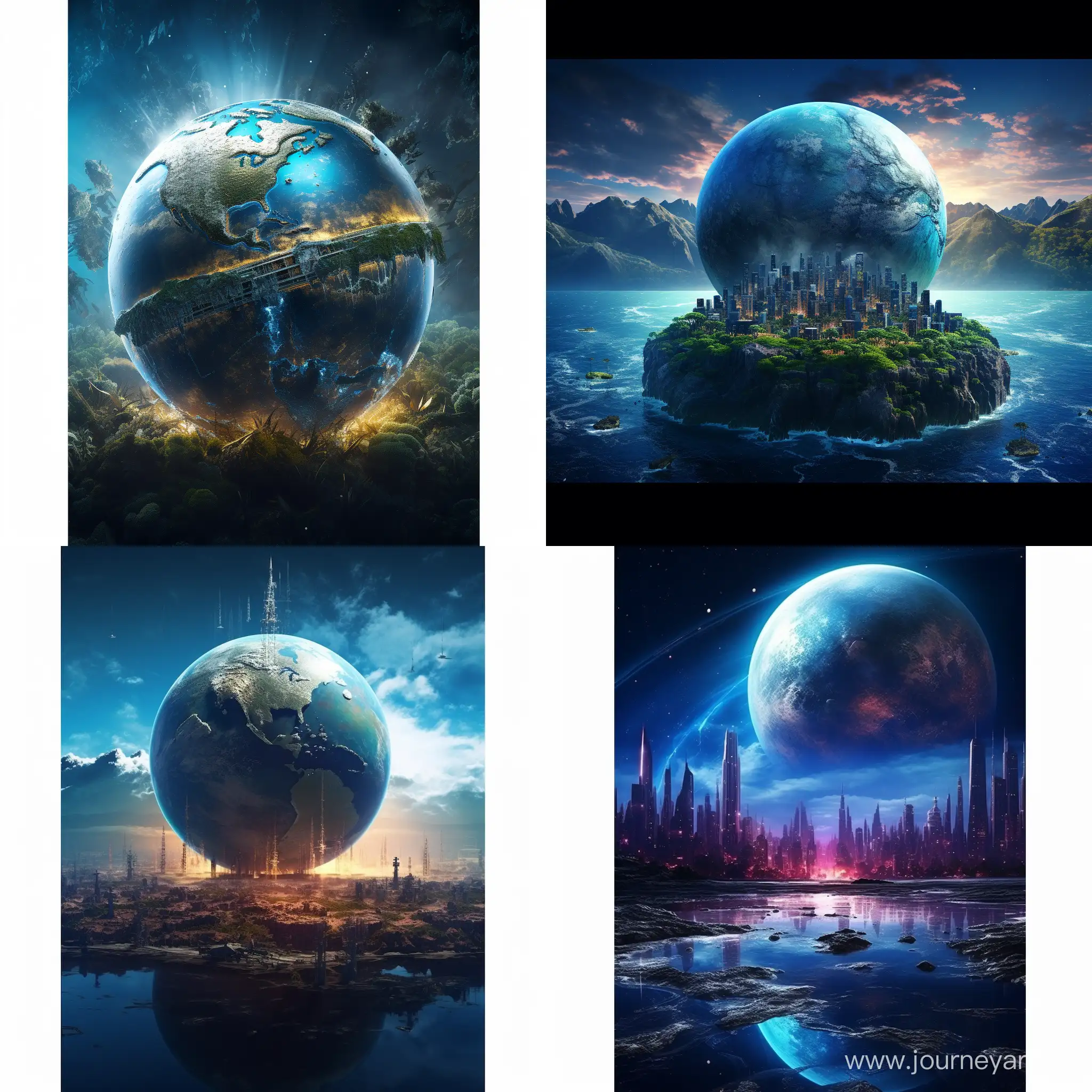 Futuristic-Cyberpunk-Planet-Earth-Poster