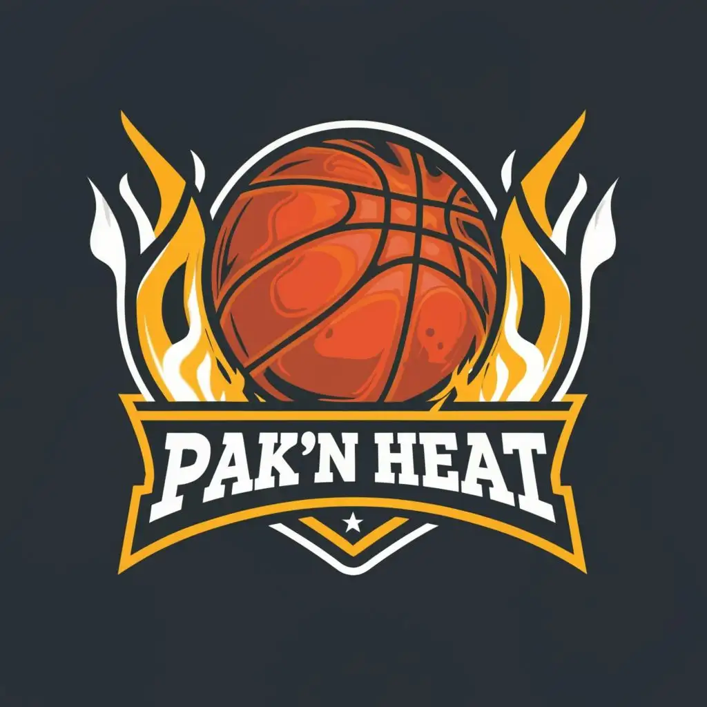 logo, basketball championship game, with the text "Pak'n Heat", typography, be used in Sports Fitness industry