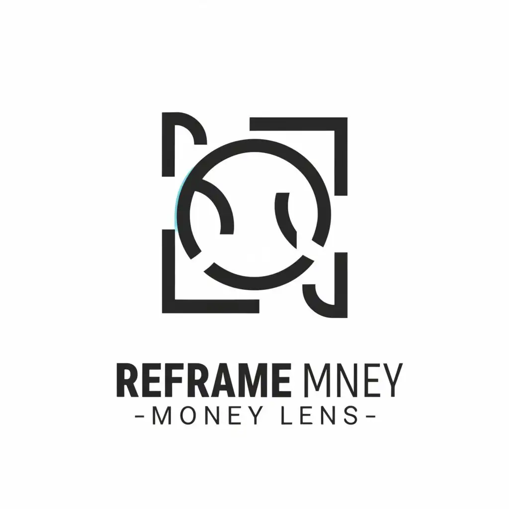 a logo design,with the text "reframe money lens", main symbol:frame,Moderate,be used in Finance industry,clear background