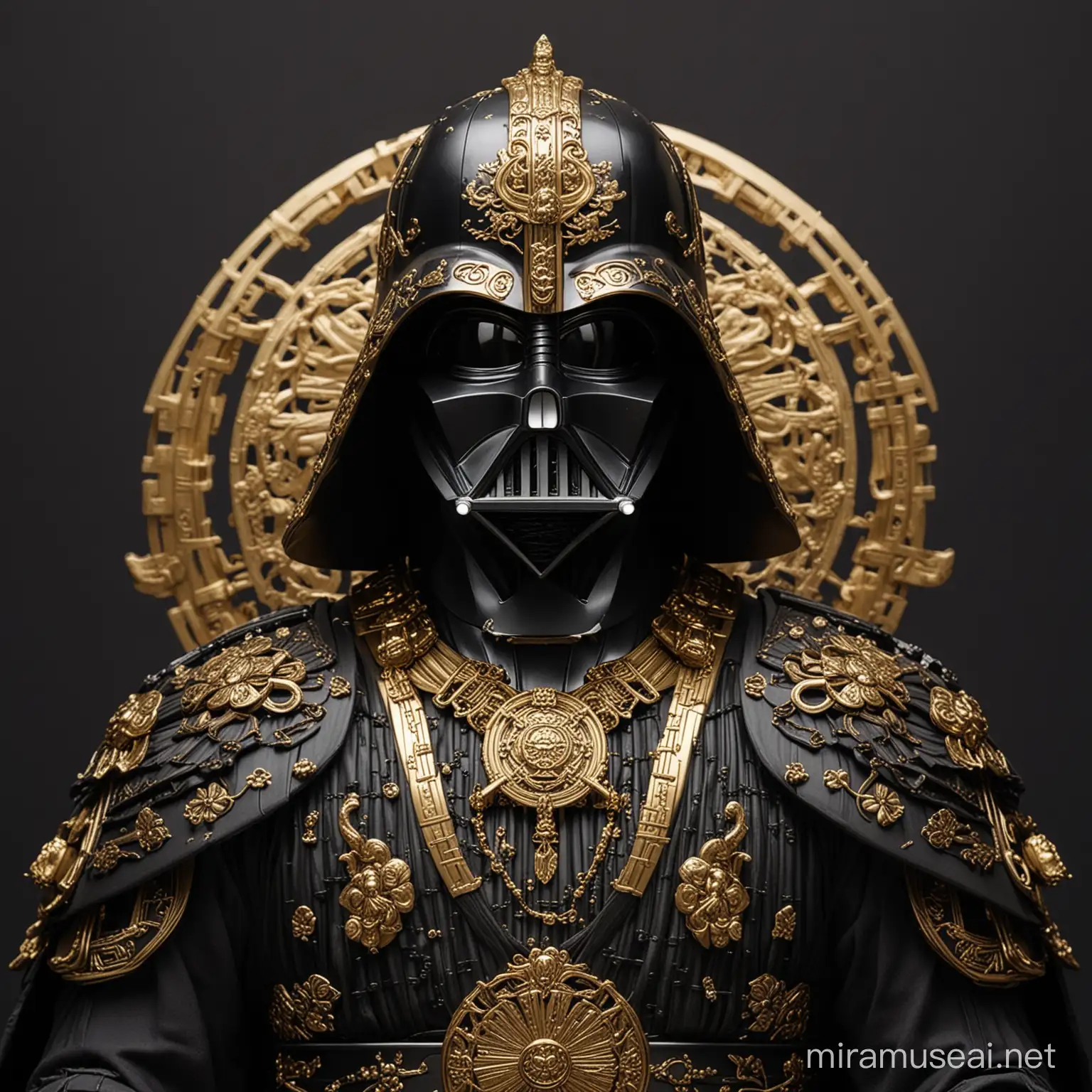 Darth Vader in samurai strength, with distinctive gold ornamentation.