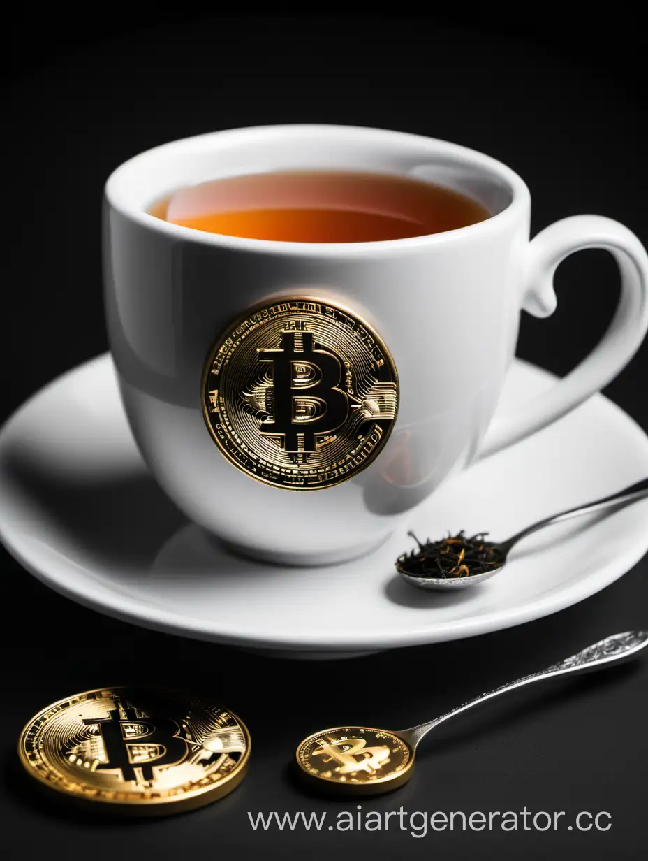Чашка чая в которой биткоин