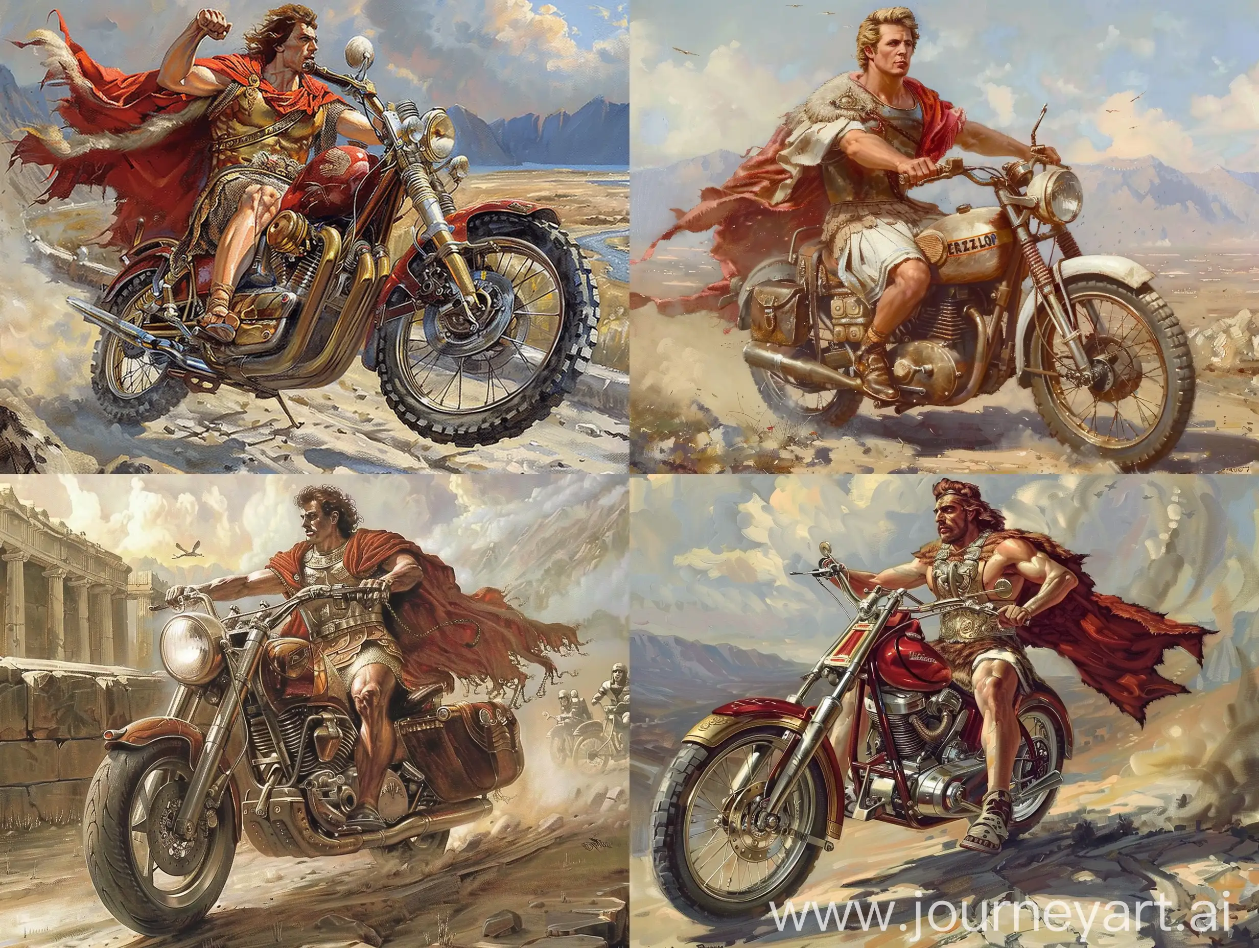 Alexander-the-Great-Riding-a-Motorcycle-in-Vintage-Style