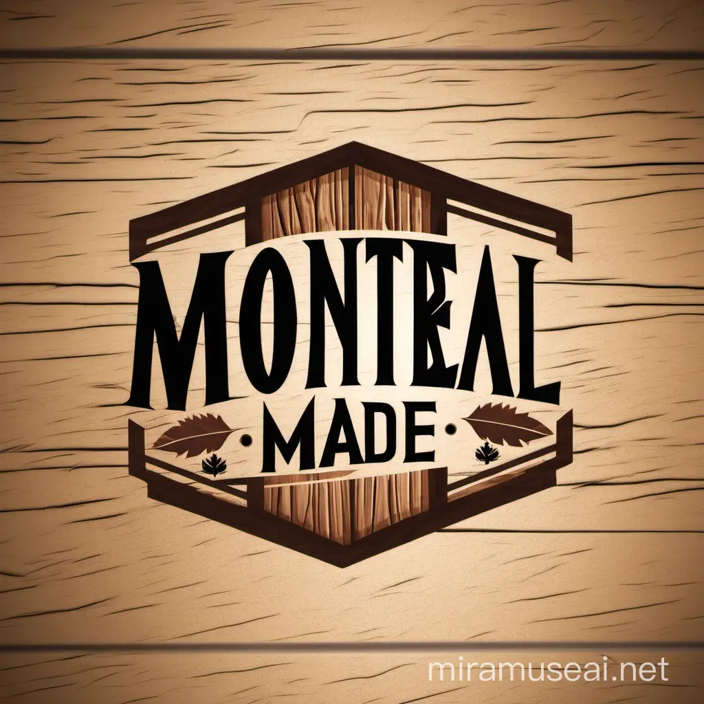 generate a graphic logo for a woodworking company named Montréal Made and make it into a PNG file. 