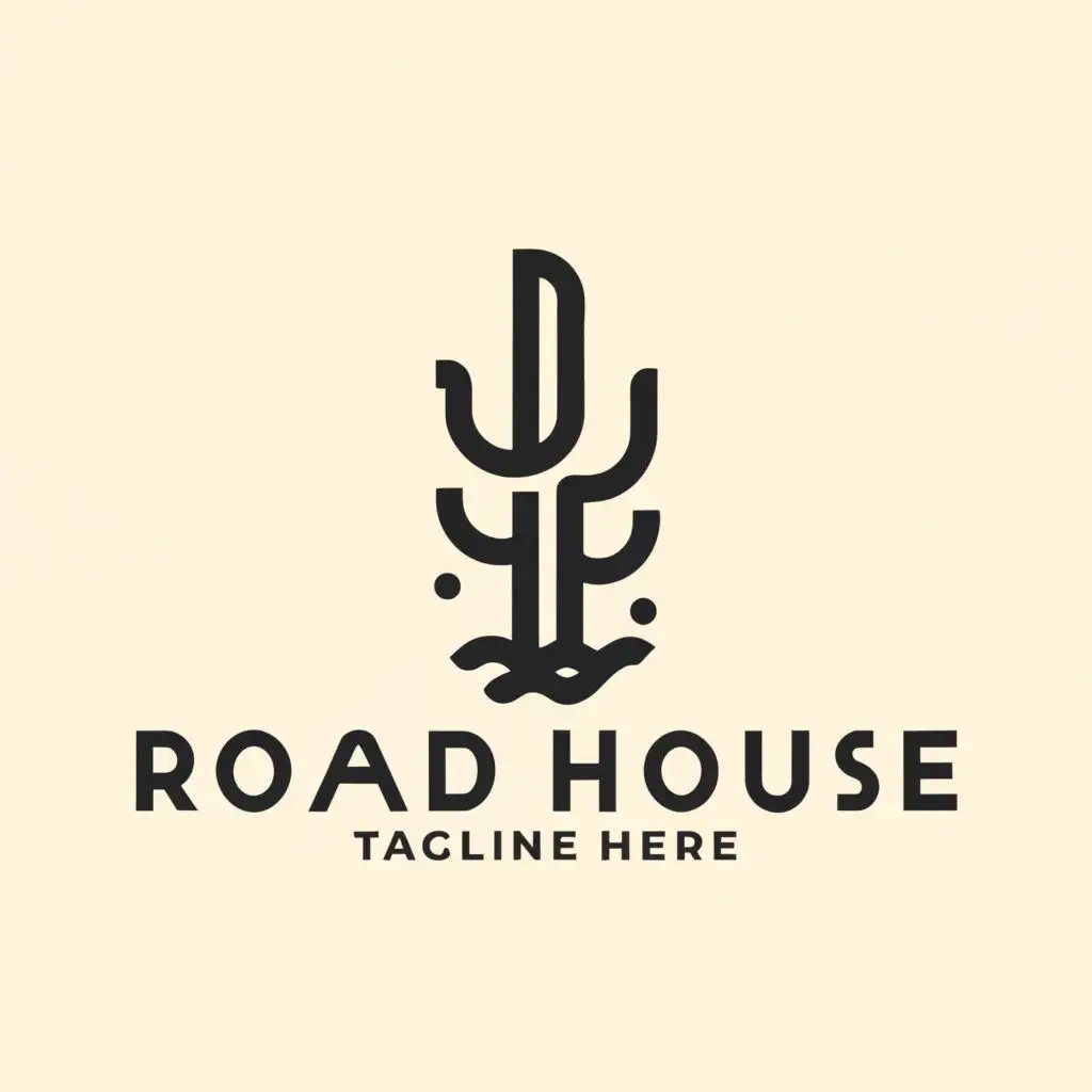 a logo design,with the text "Road House", main symbol:Cactus southwestern style,Minimalistic,be used in Technology industry,clear background