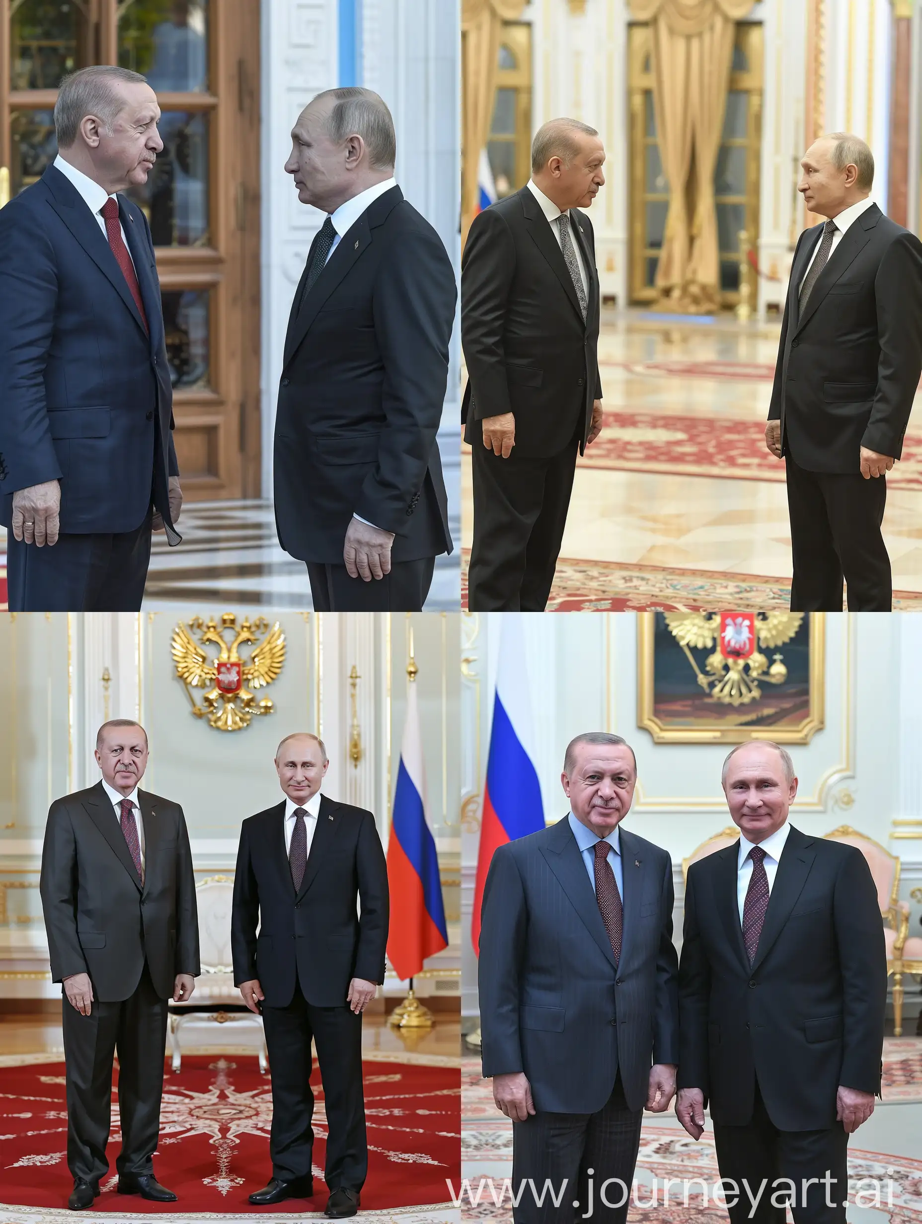 Recep Tayyip Erdogan and Vladimir Putin official meeting Kremlin palace