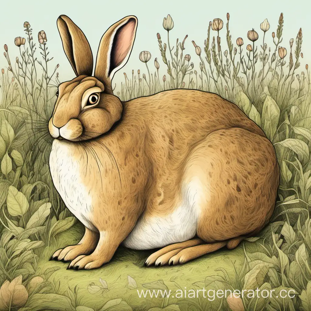 Plump-Hare-in-Lush-Meadow-Setting