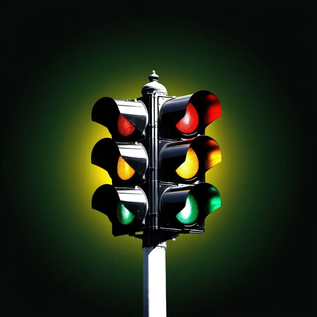 Luxury Background with Red Green and Yellow Traffic Light