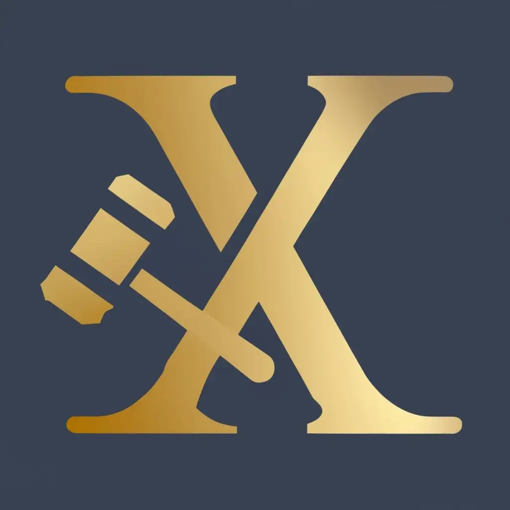 logo, GOLDEN INITIALS OF X AND A, with the text "CHANTZOS LAWYER", with the text "CHANTZOS LAWYER", typography, be used in Legal industry