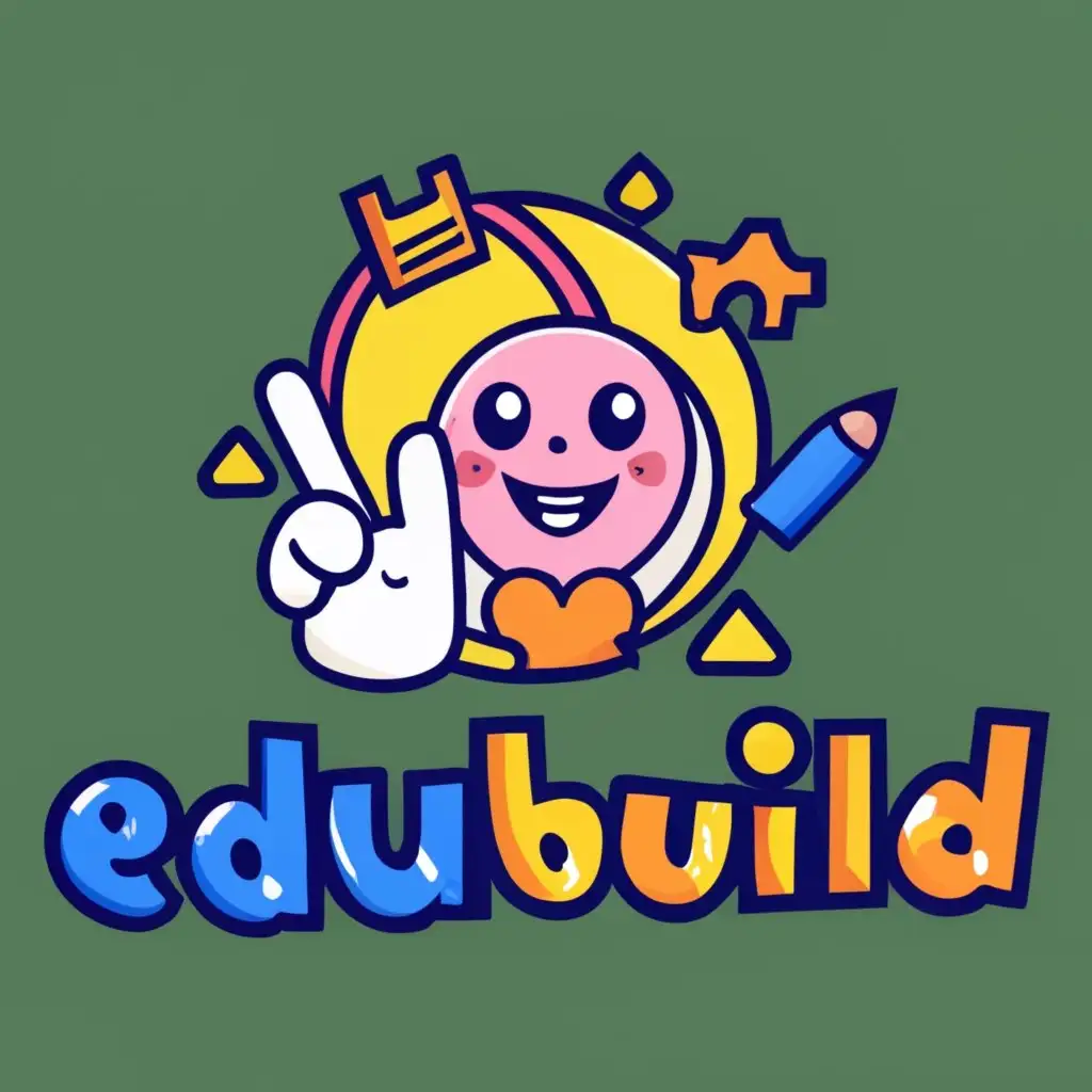 logo, cartoon coloring book, with the text "EduBuild", typography, be used in Education industry