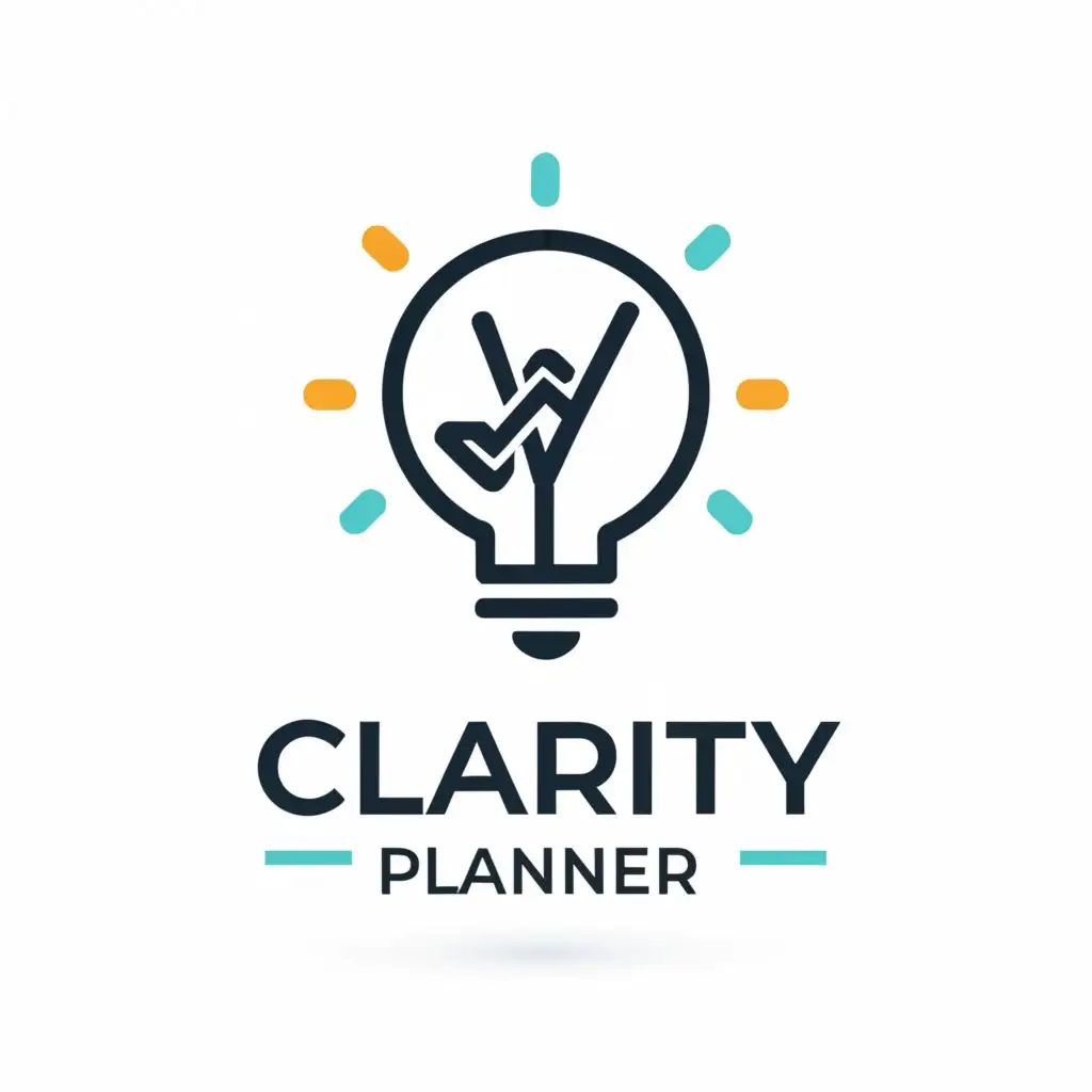 logo, lightbulb with a checkmark, with the text "Clarity Planner", typography, be used in Education industry