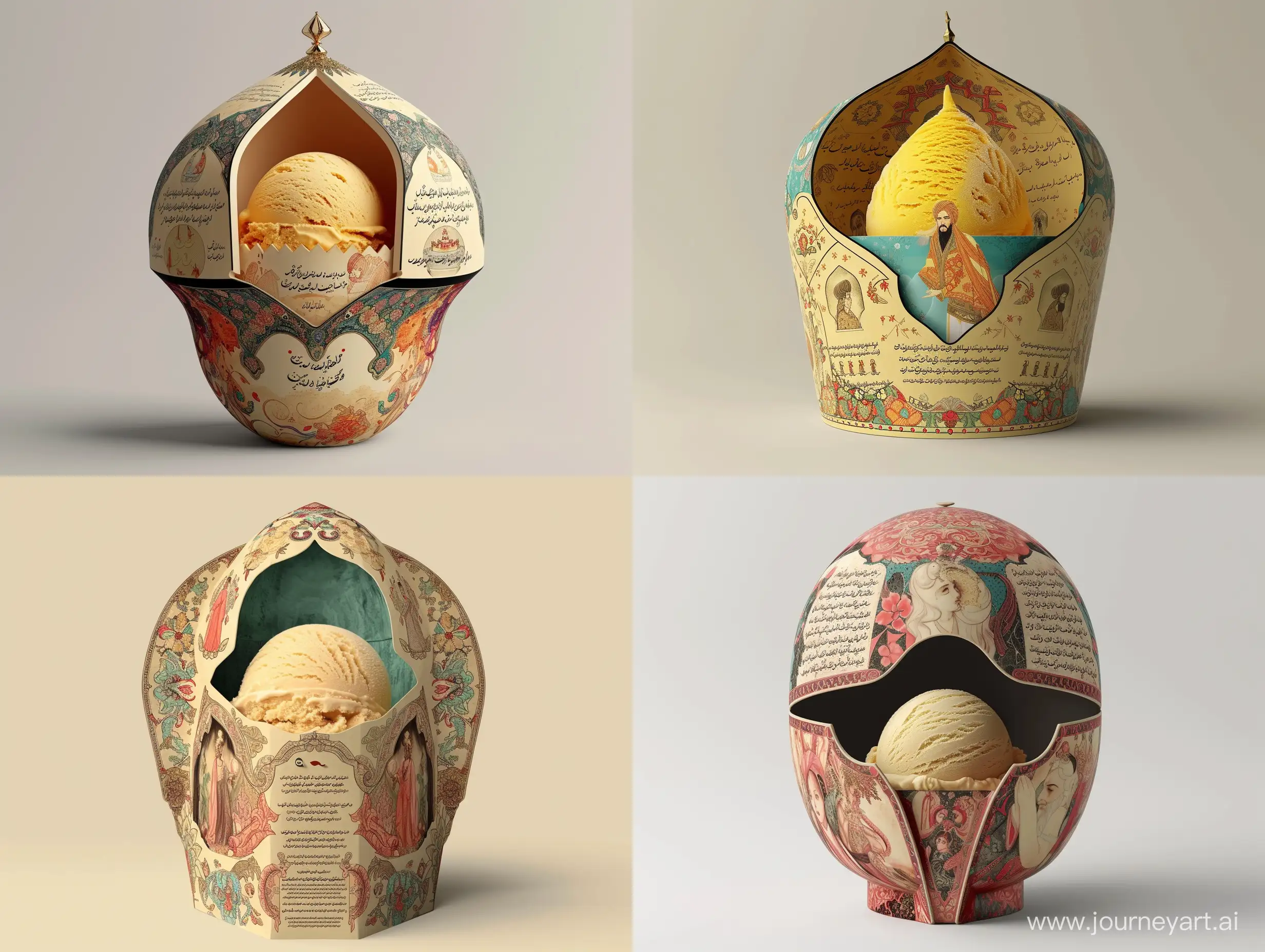 Luxurious-Persian-Ice-Cream-Packaging-Sustainable-Opulence-with-Hokusai-and-GurneyInspired-Artistry