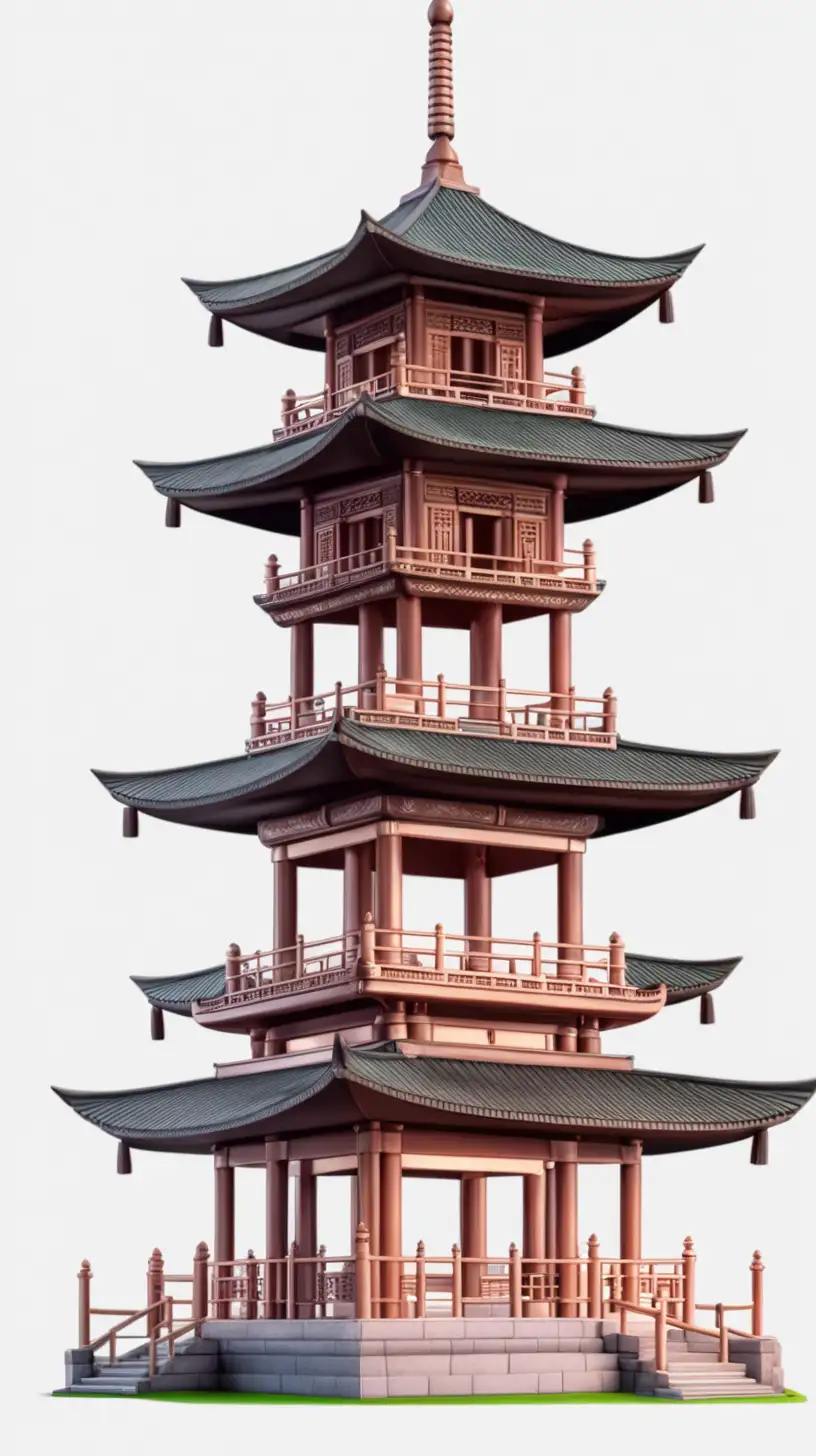 pagoda for a wushia sect, transparent background