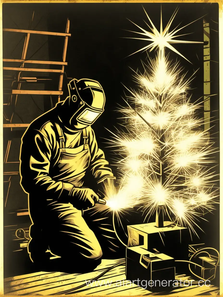 Skilled-Welder-Crafting-Festive-Christmas-Tree-Decorations