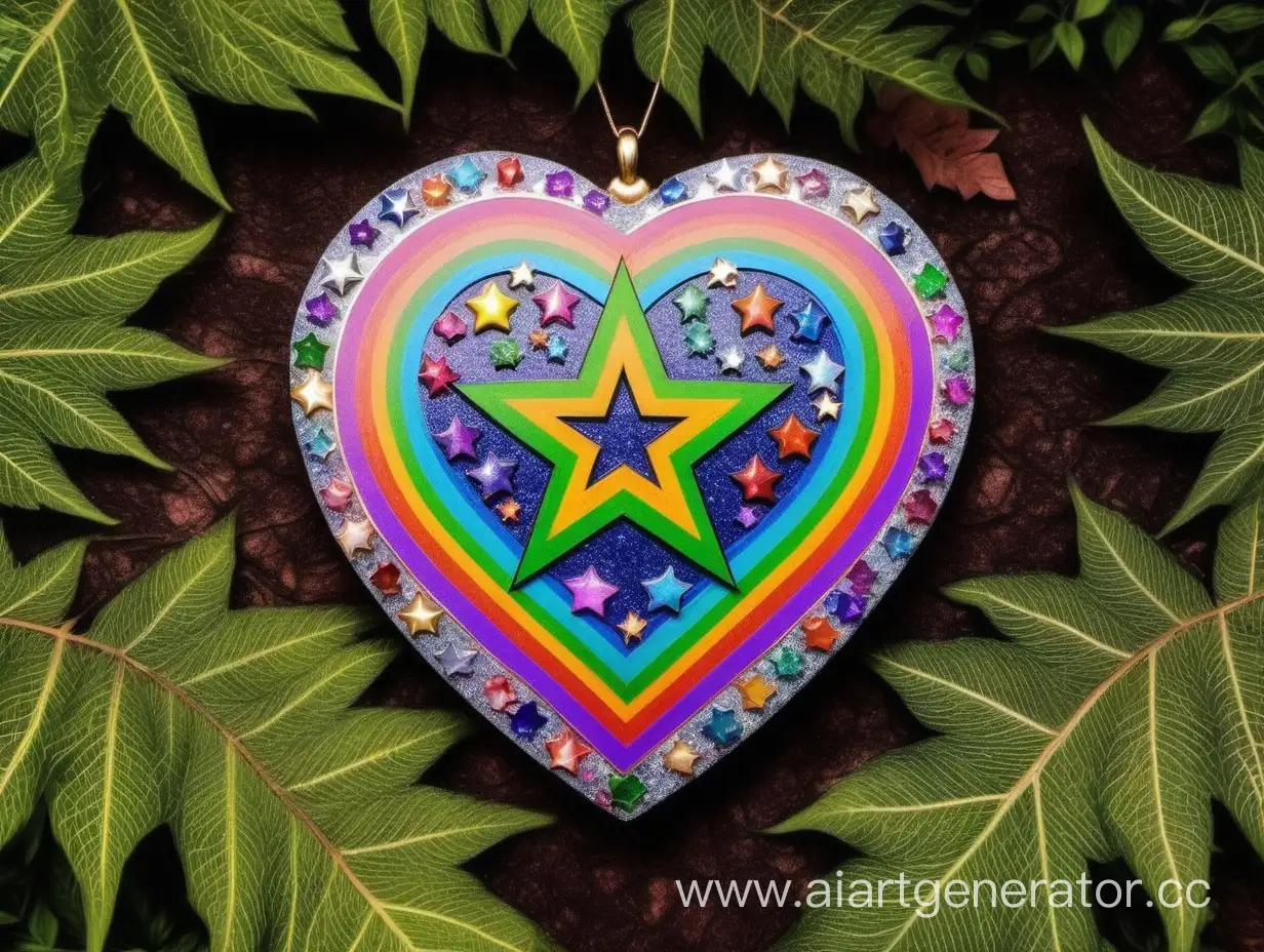 Enchanting-Wiccan-Rainbow-Magic-with-HeartShaped-Symbol-and-Glitter-Stones