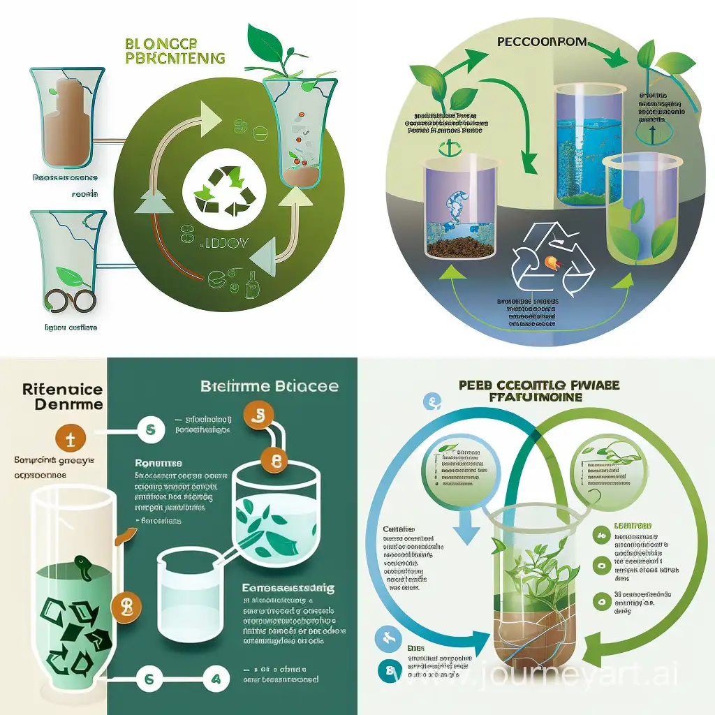 Imagine an environmentally friendly recycling loop, there are 3 beakers on the left, right and bottom of the loop. Printed circuit board pieces floating in the solvent in the beaker on the left side of the loop and a polymer resembling a fishing net standing outside the beaker, the polymer left in the beaker on the bottom side of the loop and mixed with the materials in the beaker. In the beaker on the right side of the loop, there are only printed circuit board residues and polymer with small gold pieces on the outside of the beaker, and in the beaker on the top of the loop, there is the cleaned polymer and gold pieces accumulated next to the polymer.