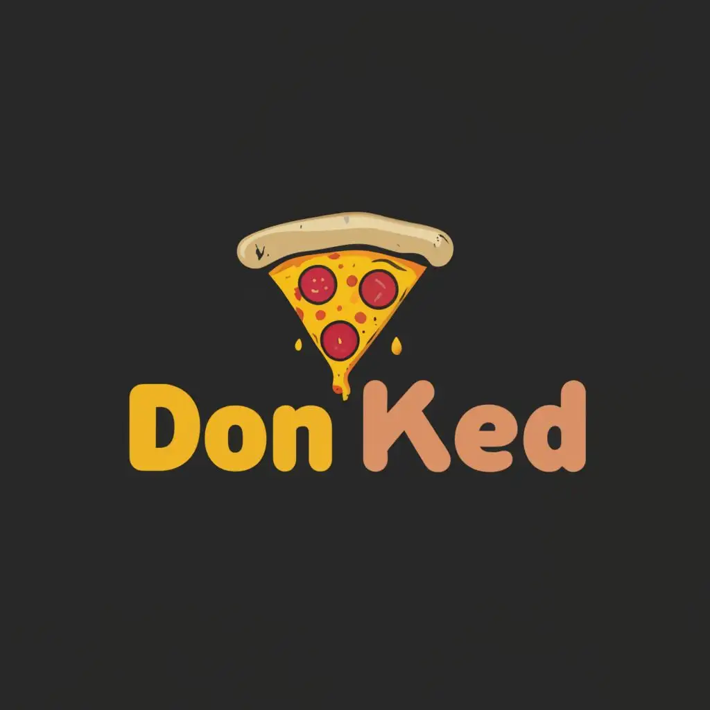 a logo design,with the text "Don Ked", main symbol:Pizza,Moderate,be used in Restaurant industry,clear background
