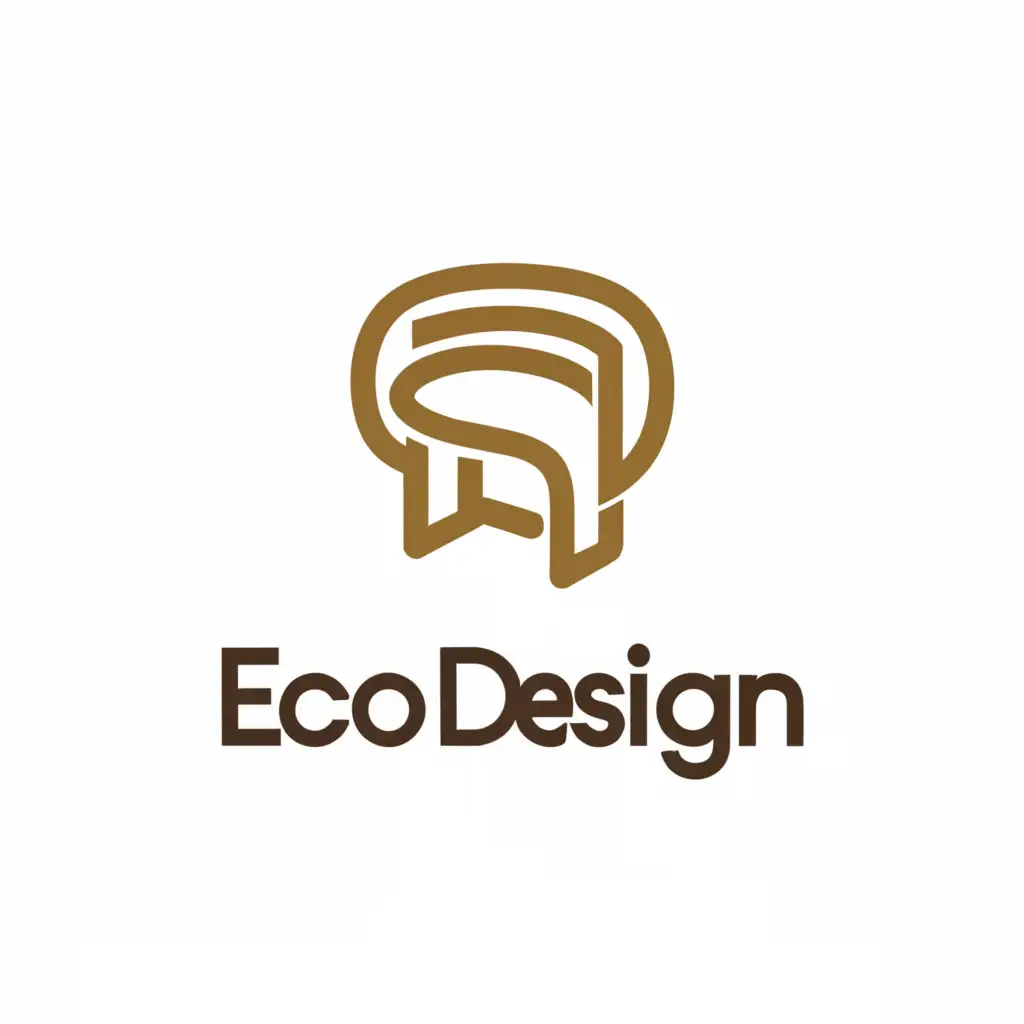 a logo design,with the text "EcoDesign", main symbol:Wooden furniture,Минималистичный,clear background