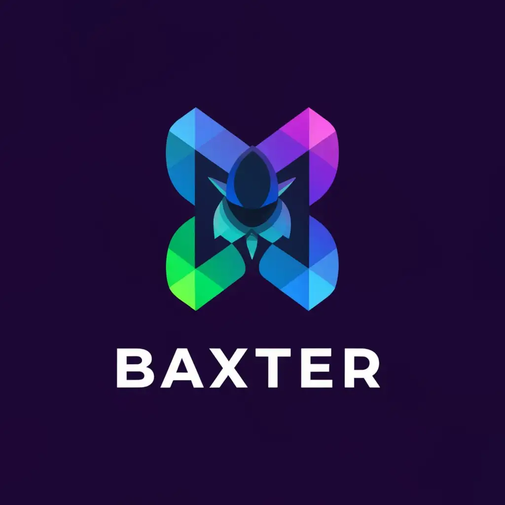 a logo design, with the text 'BAXTER CRYPTO EARNINGS EXCHANGE PLATFORM', main symbol: DYNAMISC BIG COLORED LOGO FUSION BXTR BIG LOGO IN OUTSIDE, Moderate, to be used in Finance industry, clear background
