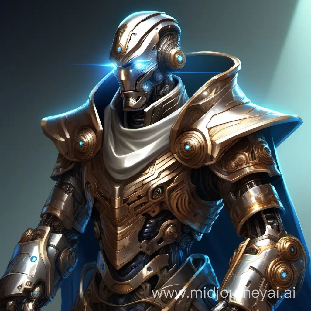 Regal Warforged Wizard in CloseUp Portrait Fantasy Art