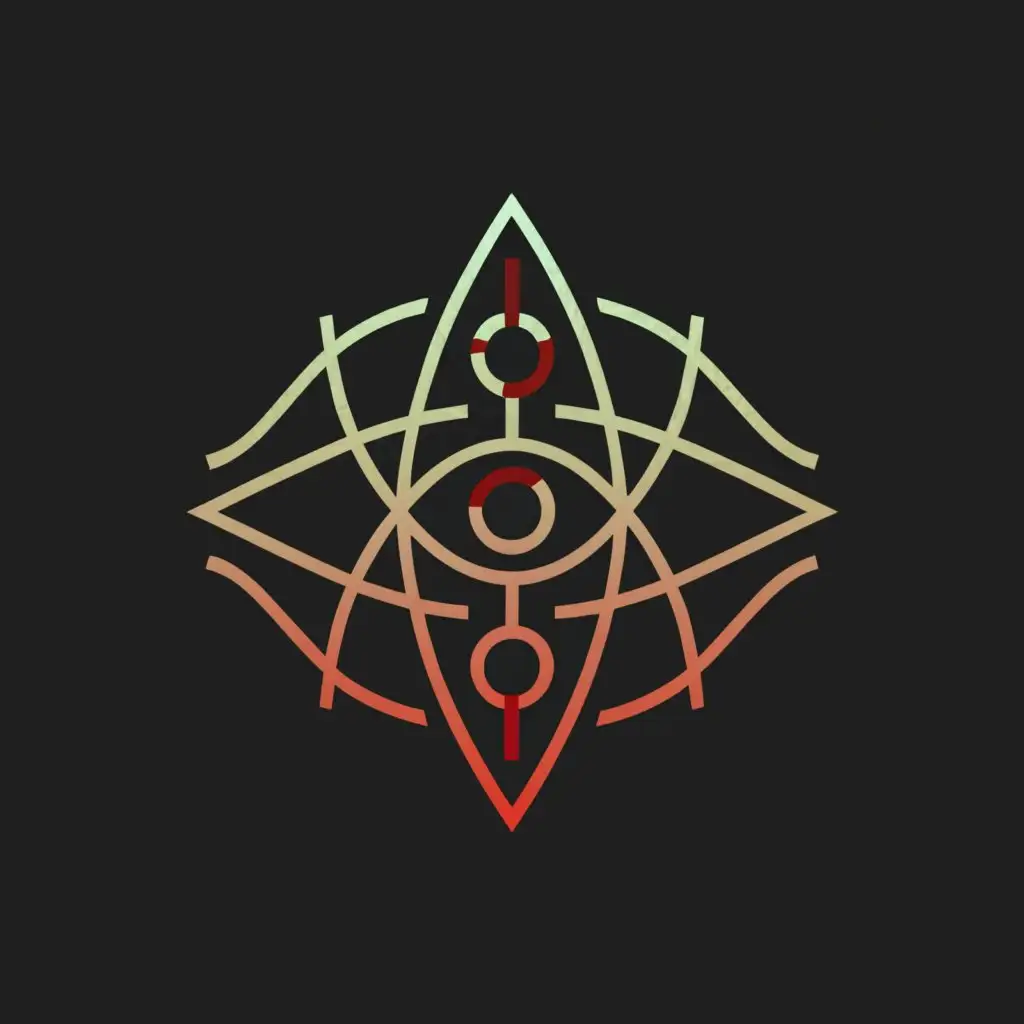 a logo design,with the text 'evil, eye, symmetrical', main symbol:Symmetrical eye,Moderate, clear background, Red, Demonic, Crimson Colored