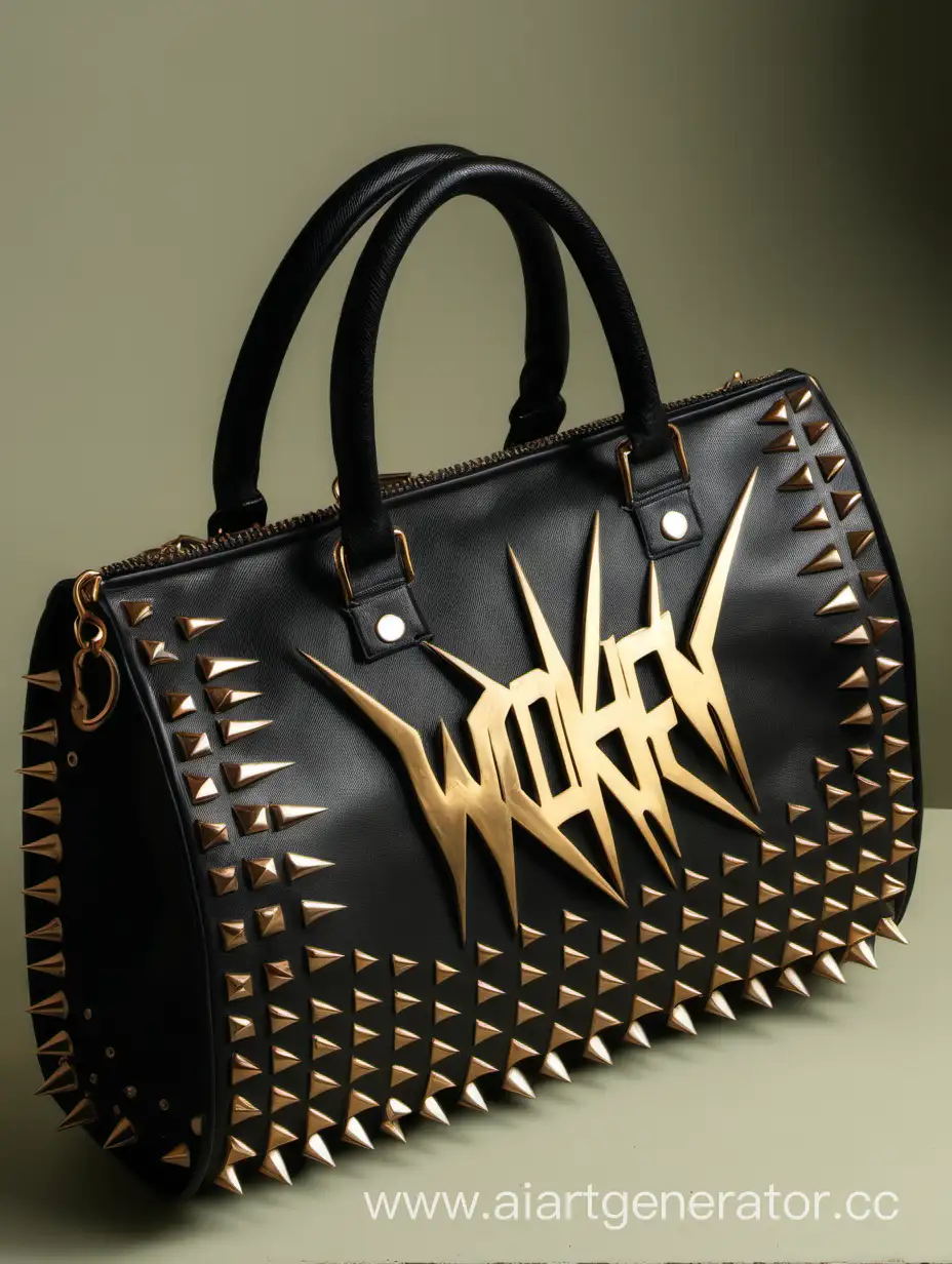 винтажная сумка с шипами с логотипом WOKSHEM