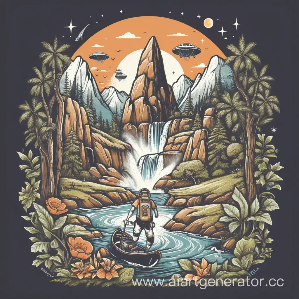  Vector t-shirt design "Enthralling adventure" 
