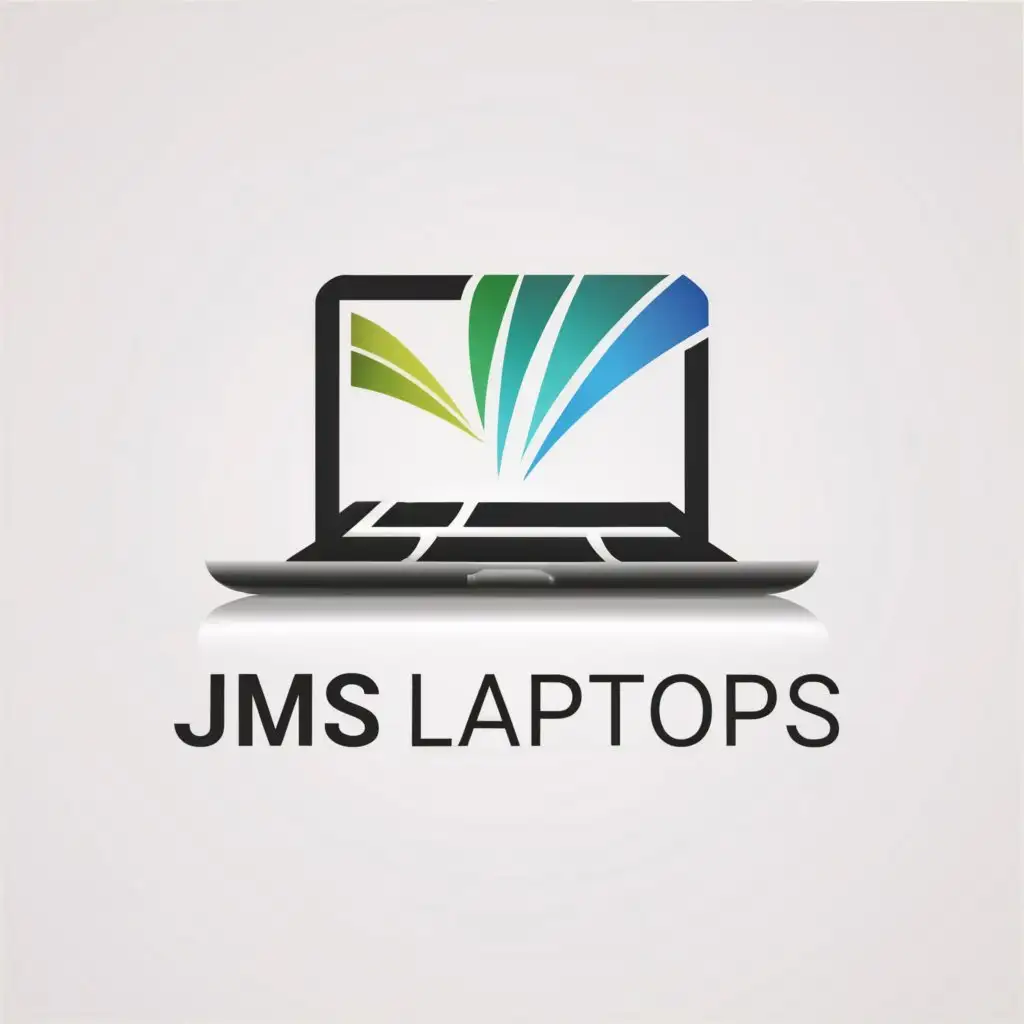 a logo design,with the text "JMS LAPTOPS", main symbol:laptop,Moderate,be used in Technology industry,clear background