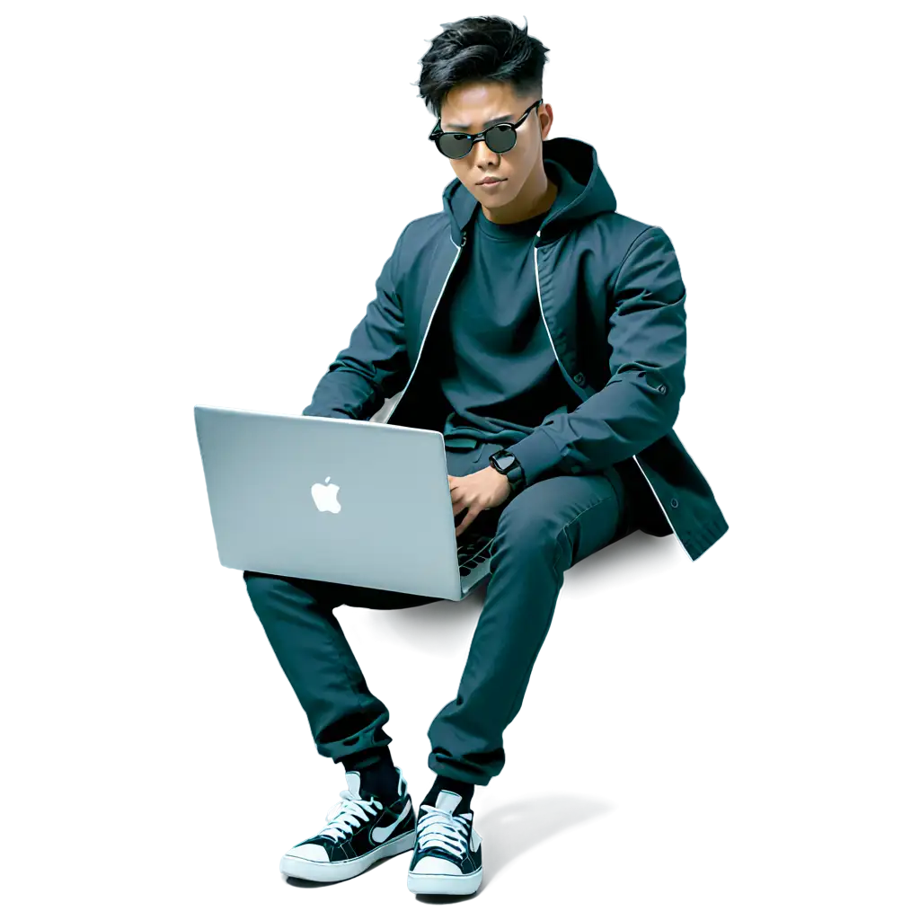 Anime-Black-Hacker-Sitting-with-MacBook-PNG-Image-Korean-Man-in-Sunglasses-Hacking
