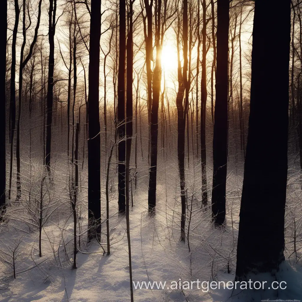 Был холодный осенний день, солнце садилось за густой лес, который, казалось, тянулся бесконечно